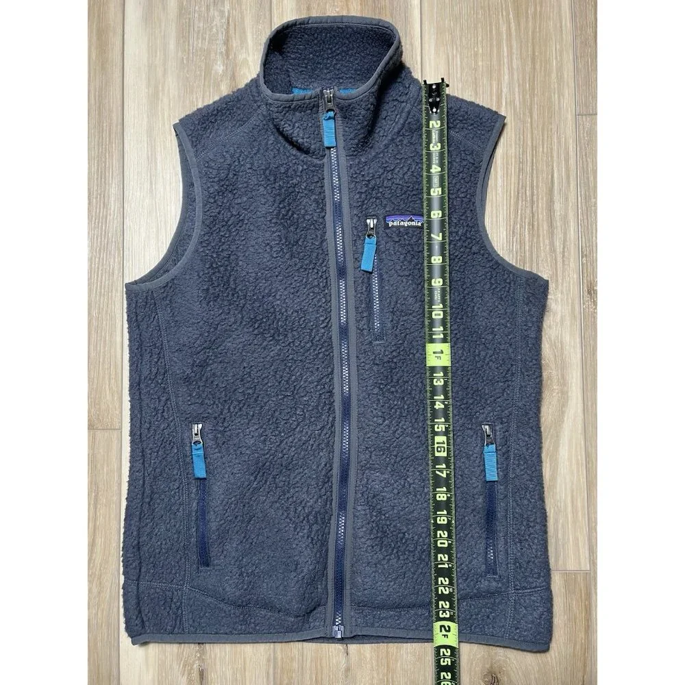 Patagonia Retro Pile Fleece Zip Up Gray Vest - Women Size Medium - Picture 12 of 14